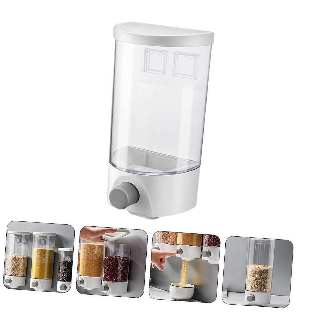 Wall Mounted Storage Jar Transparent PressSeal Organizer For Coarse Cereal SpaceSaving Container Easy Install