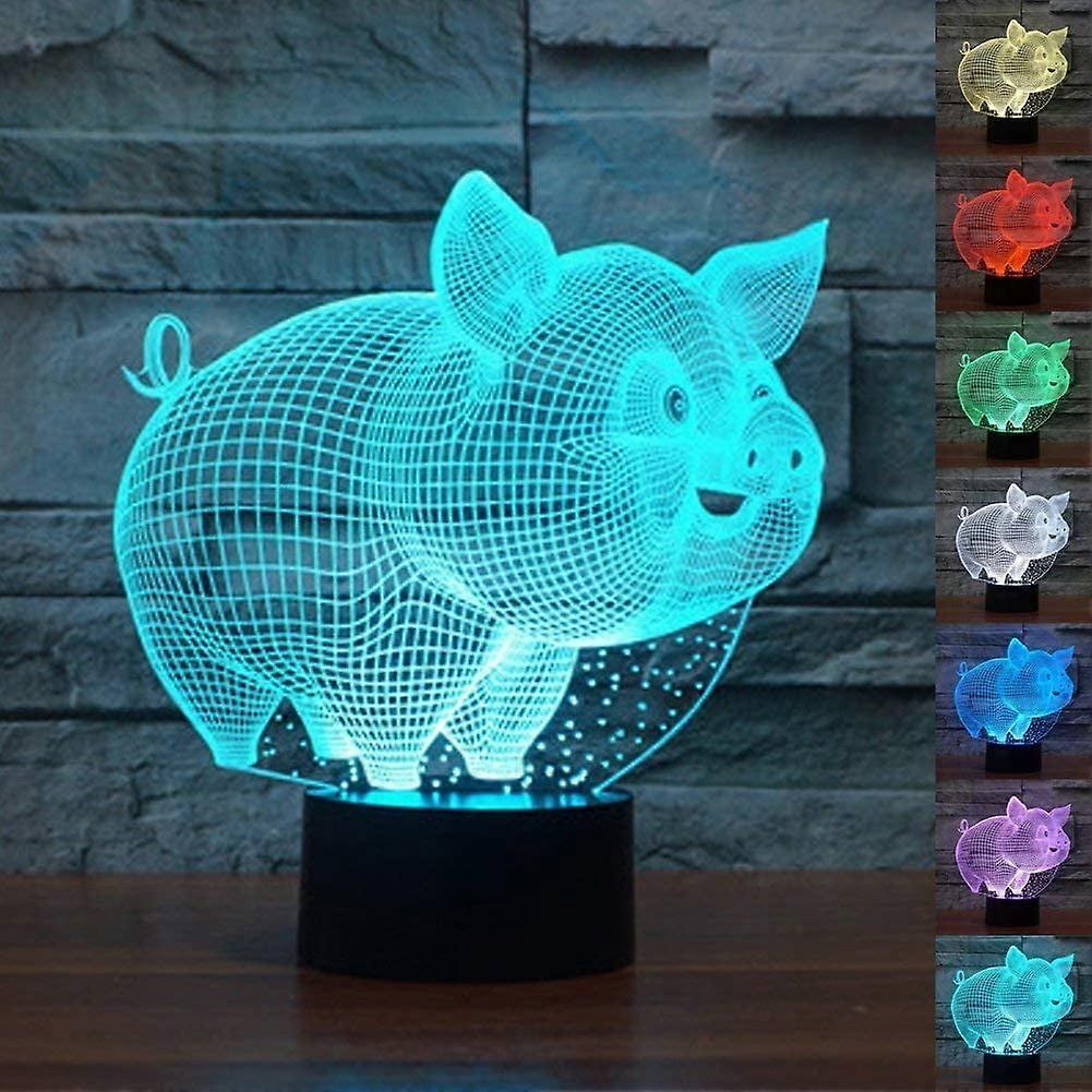 LINLIN 3D Visual Effect Bedside Table Lamp,7 Colors Changing LED Touch Switch Desk Night Light Decorative Stand Lamp for Birthday Christmas