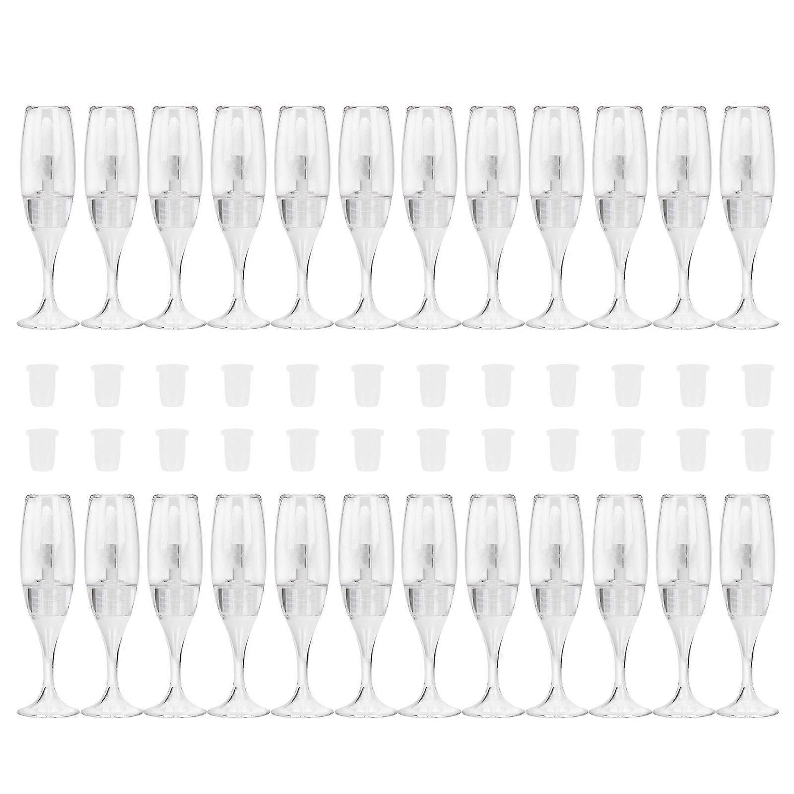24 Pcs 8ml Refillable Lip Balm Bottles Empty Lip Gloss Containers Wine Glass Shaped Lip Gloss Tubes Lipstick Tubes Multicolor