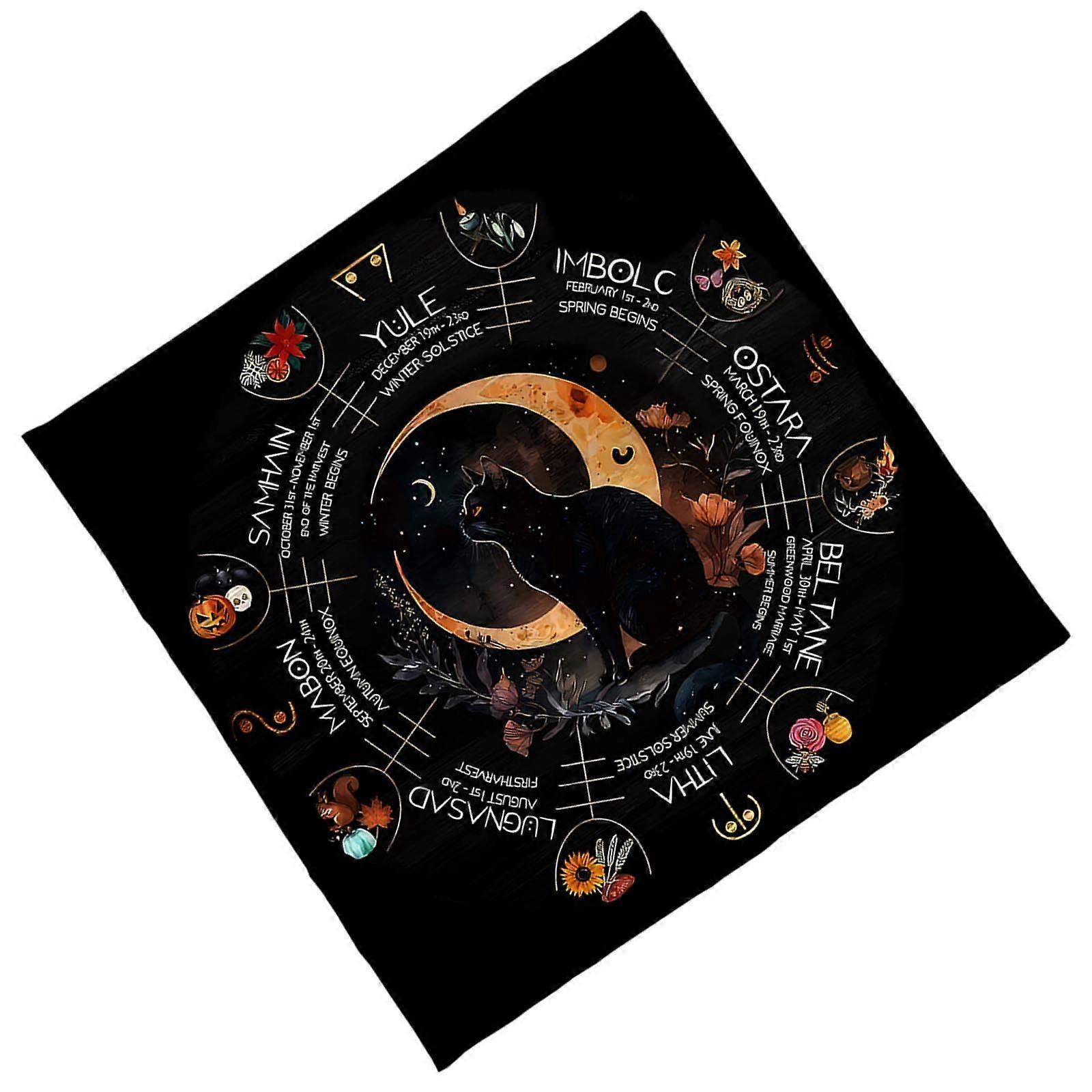 Embroidered Velvets Divination Cloth Luxurious Soft  Tarots Cloth Wrinkles Resistant For Mystical Readings  B 75x75cm