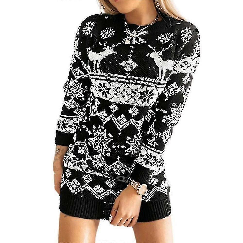 Robes Femmes Noël Noël Pull Pull Robe Tricot Pull sur Tuni