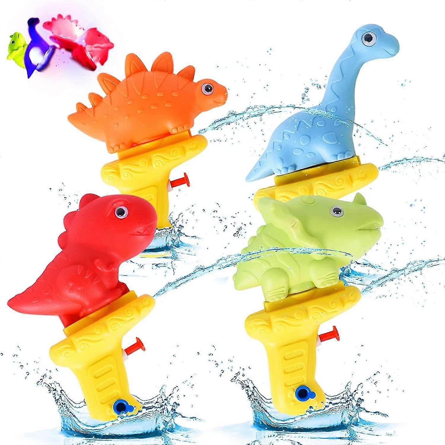 4 قطع مسدس ماء للأطفال ، مسدس ماء ديناصور ، مسدس مياه صغير طويل المدى ، ألعاب بخ المياه مسدس ماء لعبة للأطفال للسباحة الصيفية الشاطئية في الهواء الطلق