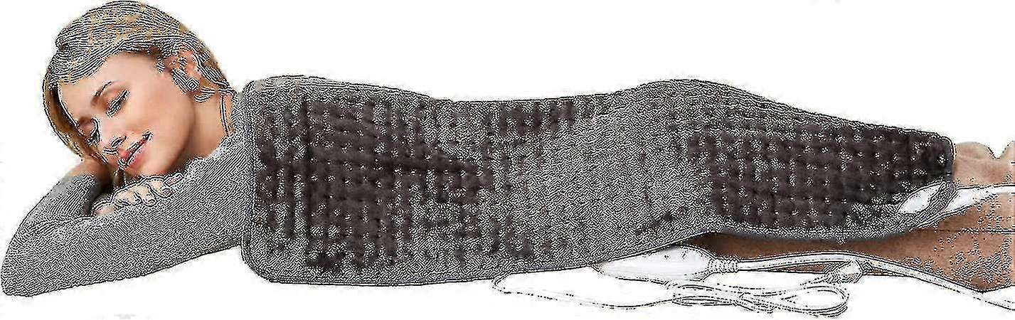 Electric Heating Pad 45x85cm King Size with Fast-Heating Tech, 6-Temp & Flannel for Back/Neck/Shoulder Pain Relief