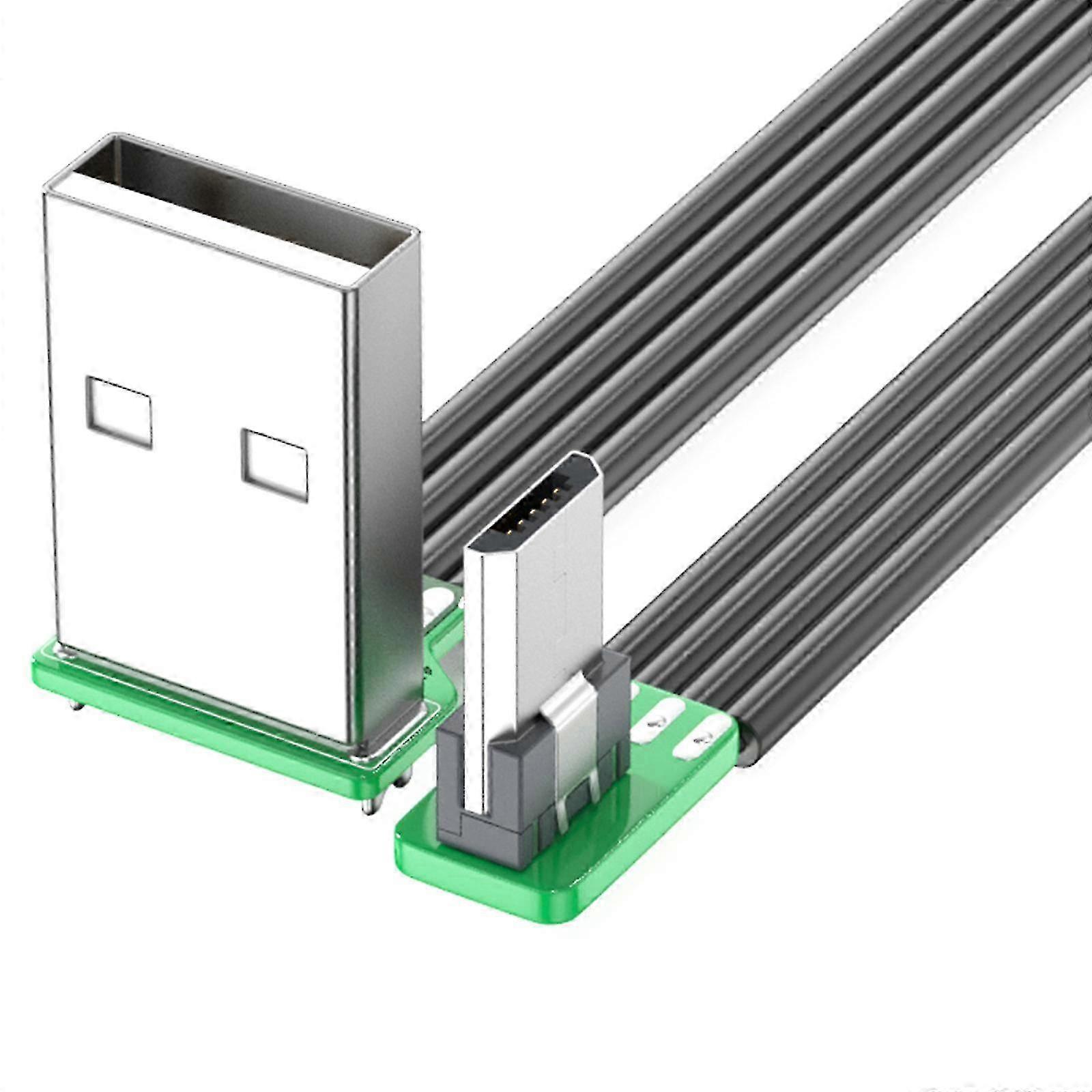 90 Degree Angled USB to Microed USB Cable for Electronics Charging and Data Transfer in Tight Spaces Multiple Lengths