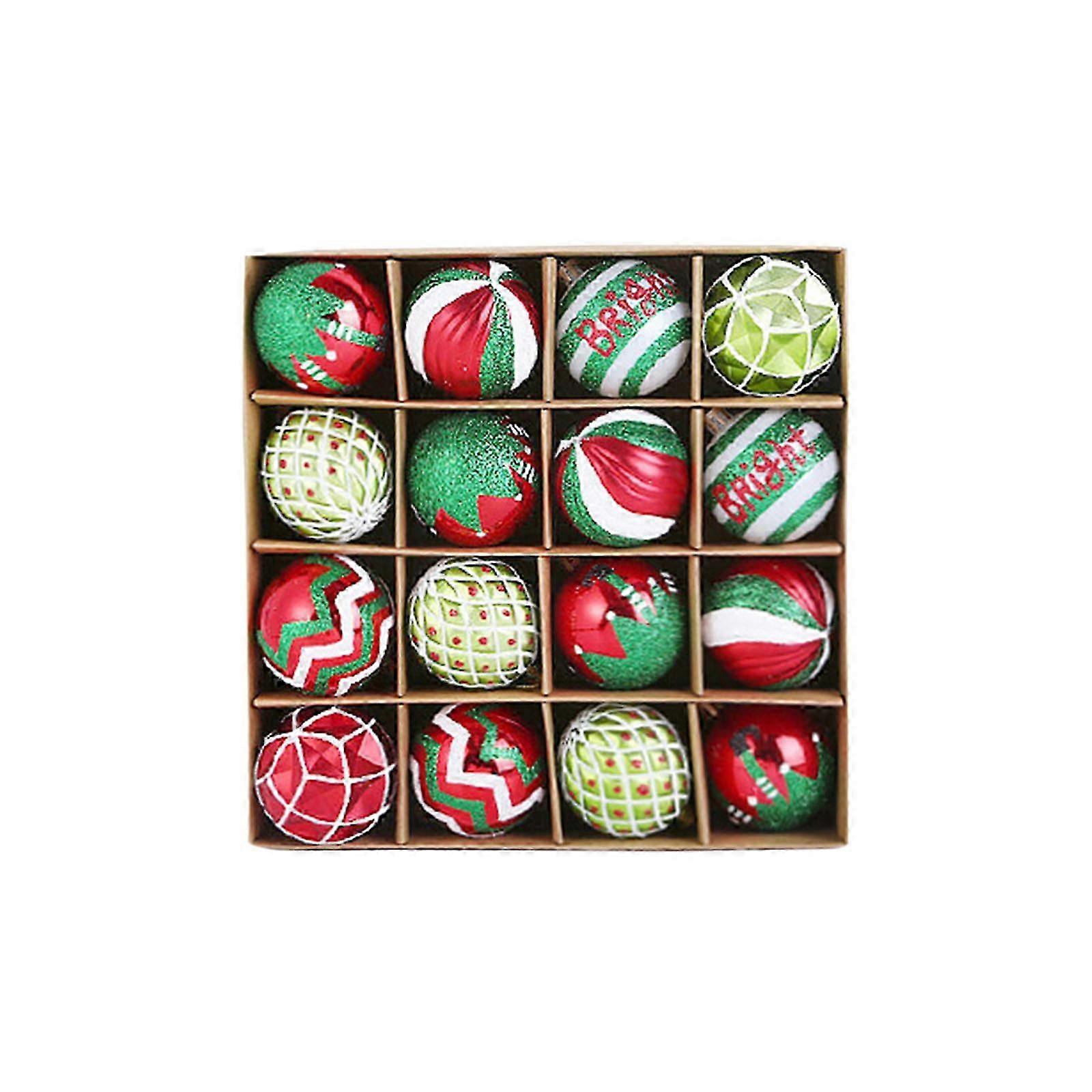 Christmas tree ornaments set 16PC colorful balls 6CM for window decoration