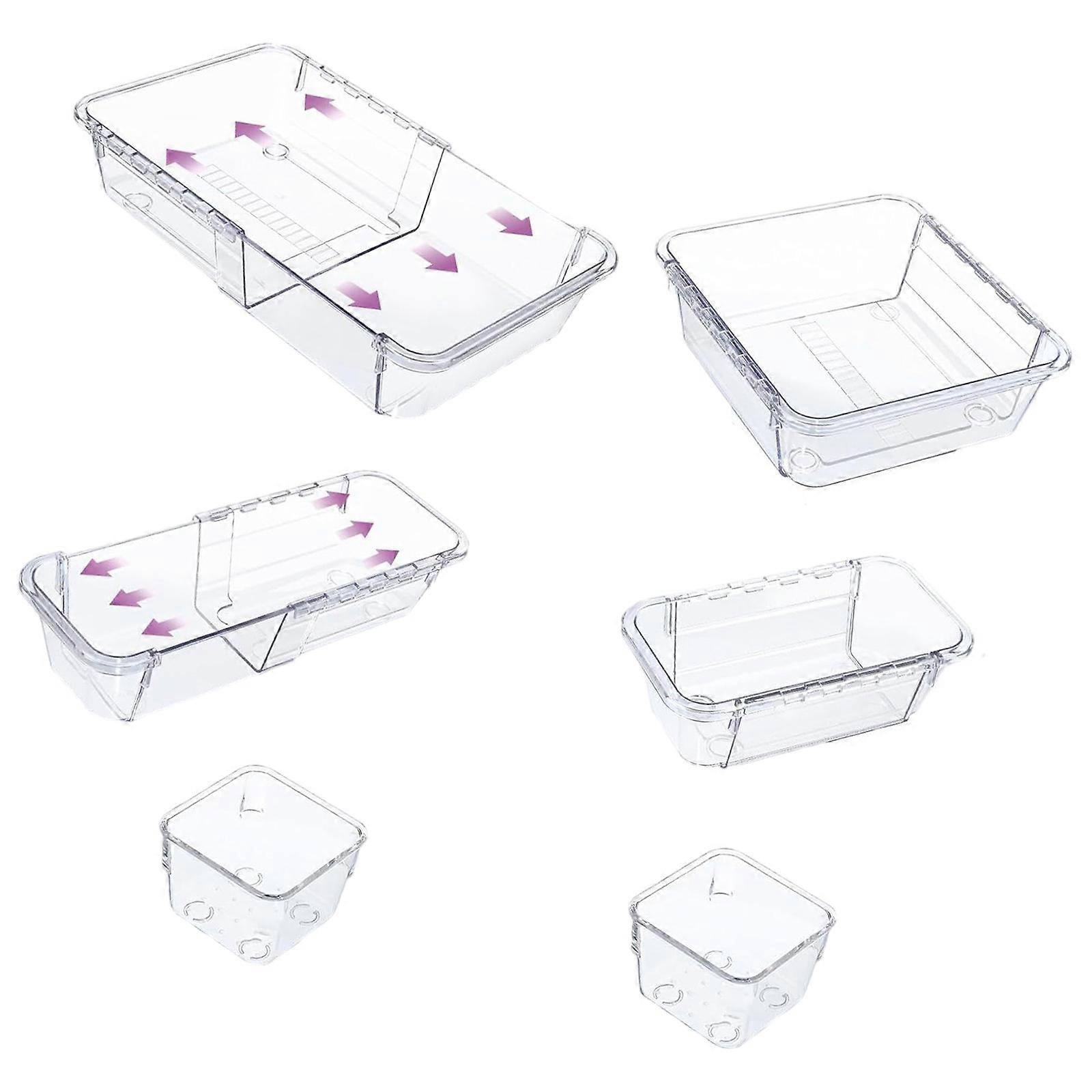 Expandable Drawer Management System With Adjustable Waterproof ABS Materials Storage Tray For Home Organization Multicolor