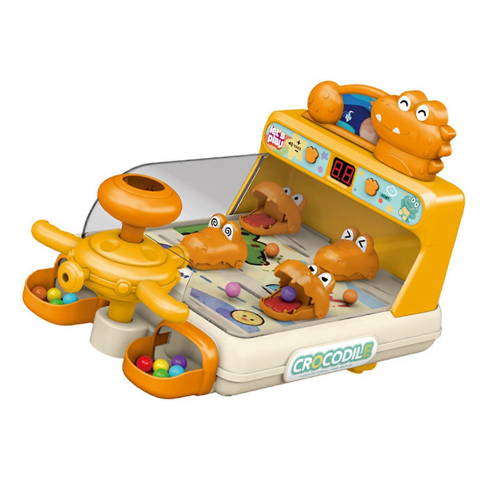 Lovely Dinosaur Theme Pinballs Machine Board Game Toy For Children Interactive Arcades Toy With Light And Sound Effects  Yellow