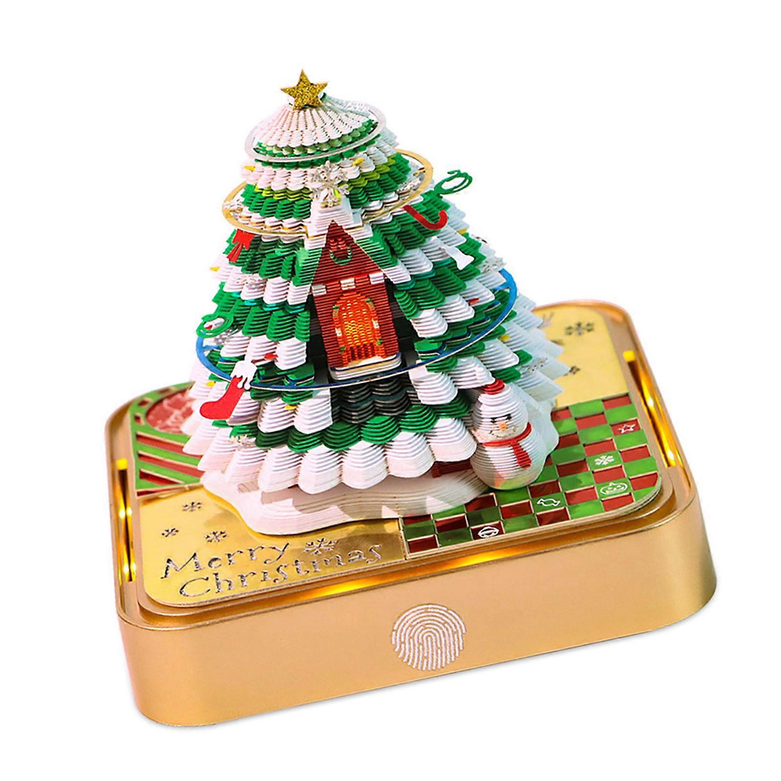 Acrylic Protected 2026 Tear Off Calendar With 3D Paper Sculpture Design And Illuminated Base For Festival Multicolor