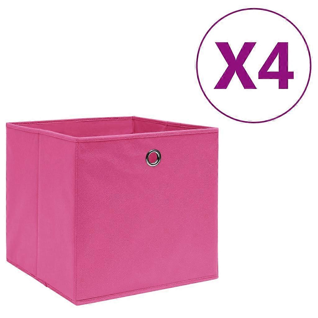 Storage boxes 4 pcs non-woven fabric 28x28x28 cm pink