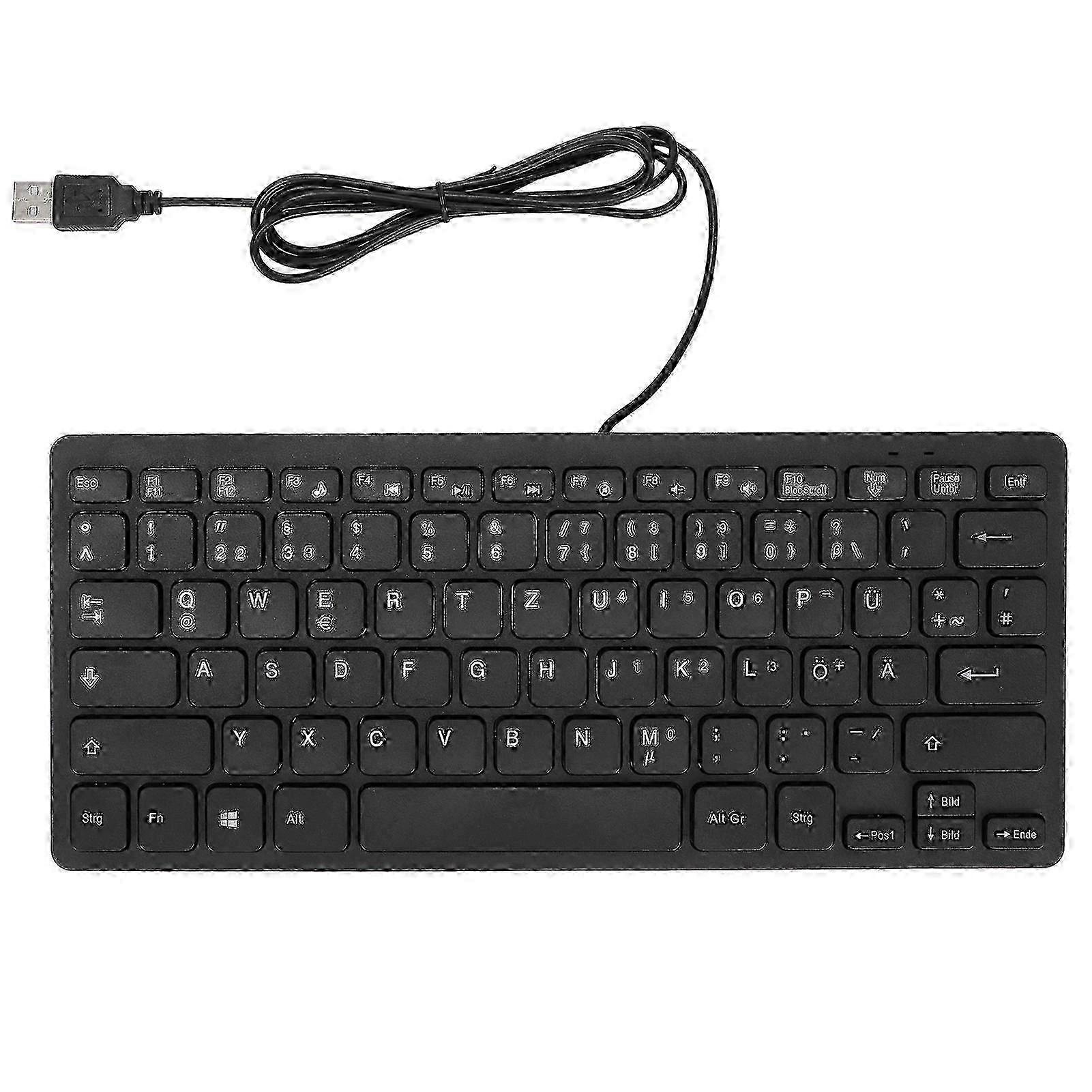 Computer Keyboards Ergonomic Design UltraThin Mini Durable Wired 78 Keys Mechanical Keyboard for PC Laptops(German )
