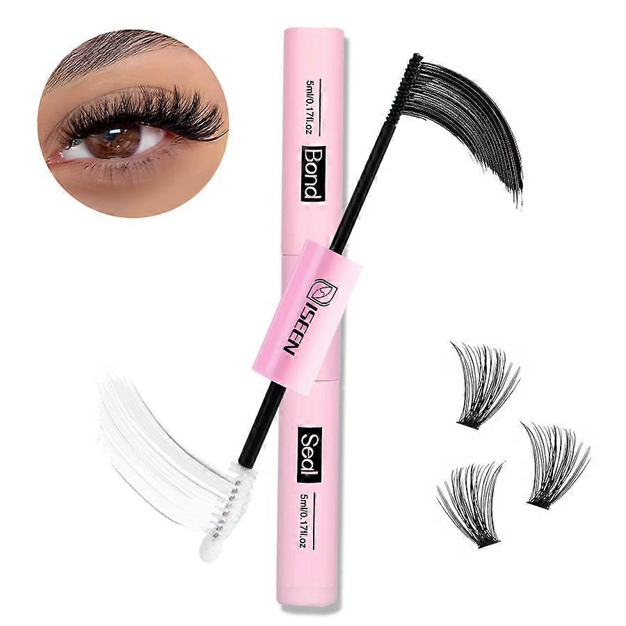 Lash Glue Bond and Seal Long Lasting Strong Hold Waterproof 2 in 1 Cluster Eyelash Glue for DIY Lash Extensions
