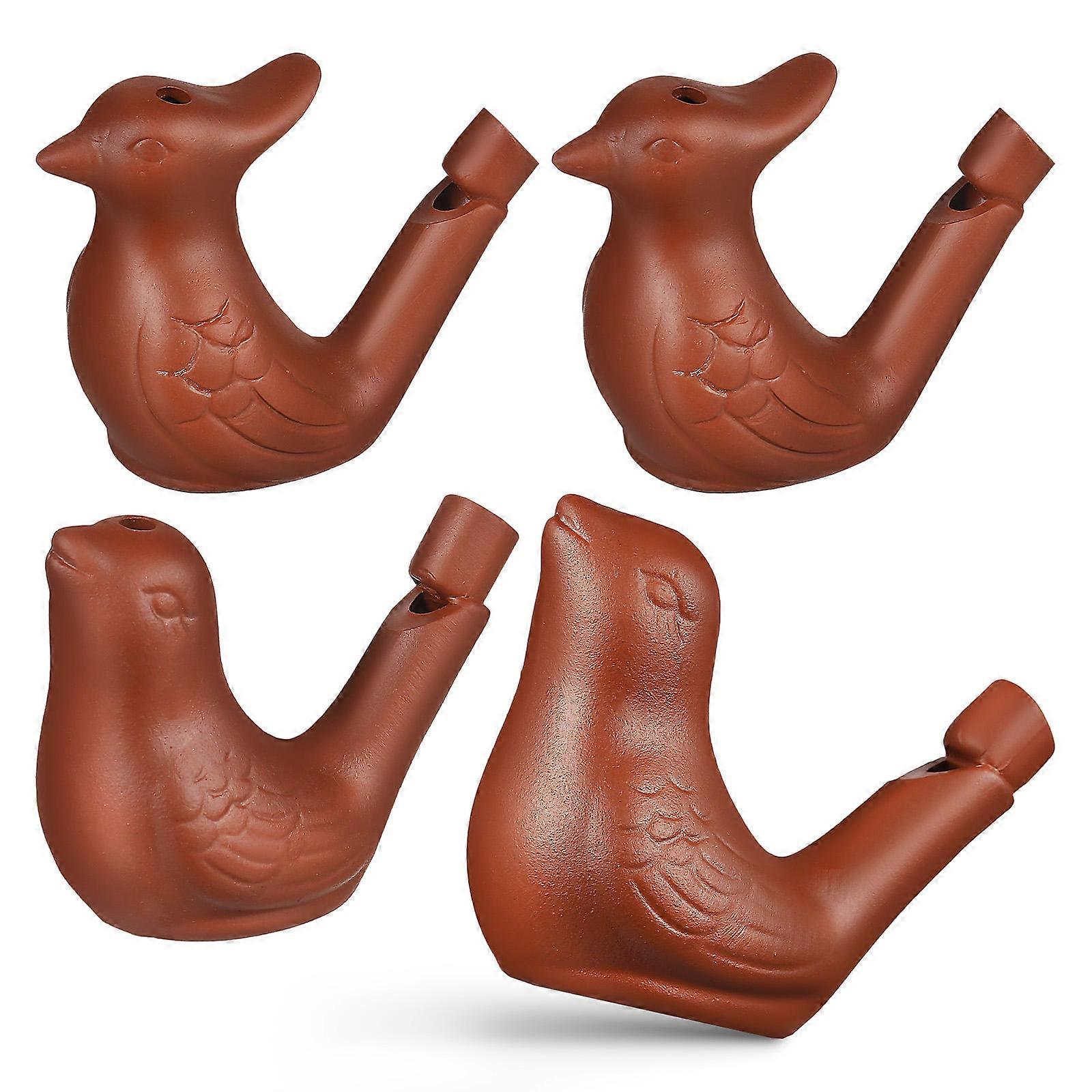 Pottery Bird Call Whistles Realistic Bird Call Bird Shaped For Hiking And Bird Watching 4Pcs
