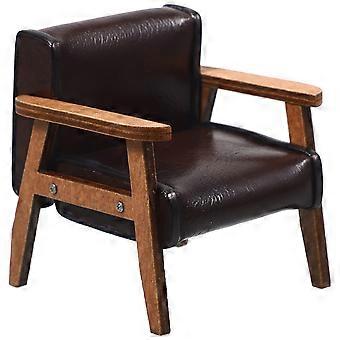 Miniature lænestol i træ, sofa, til mini-husdekoration, 2 stk., sort