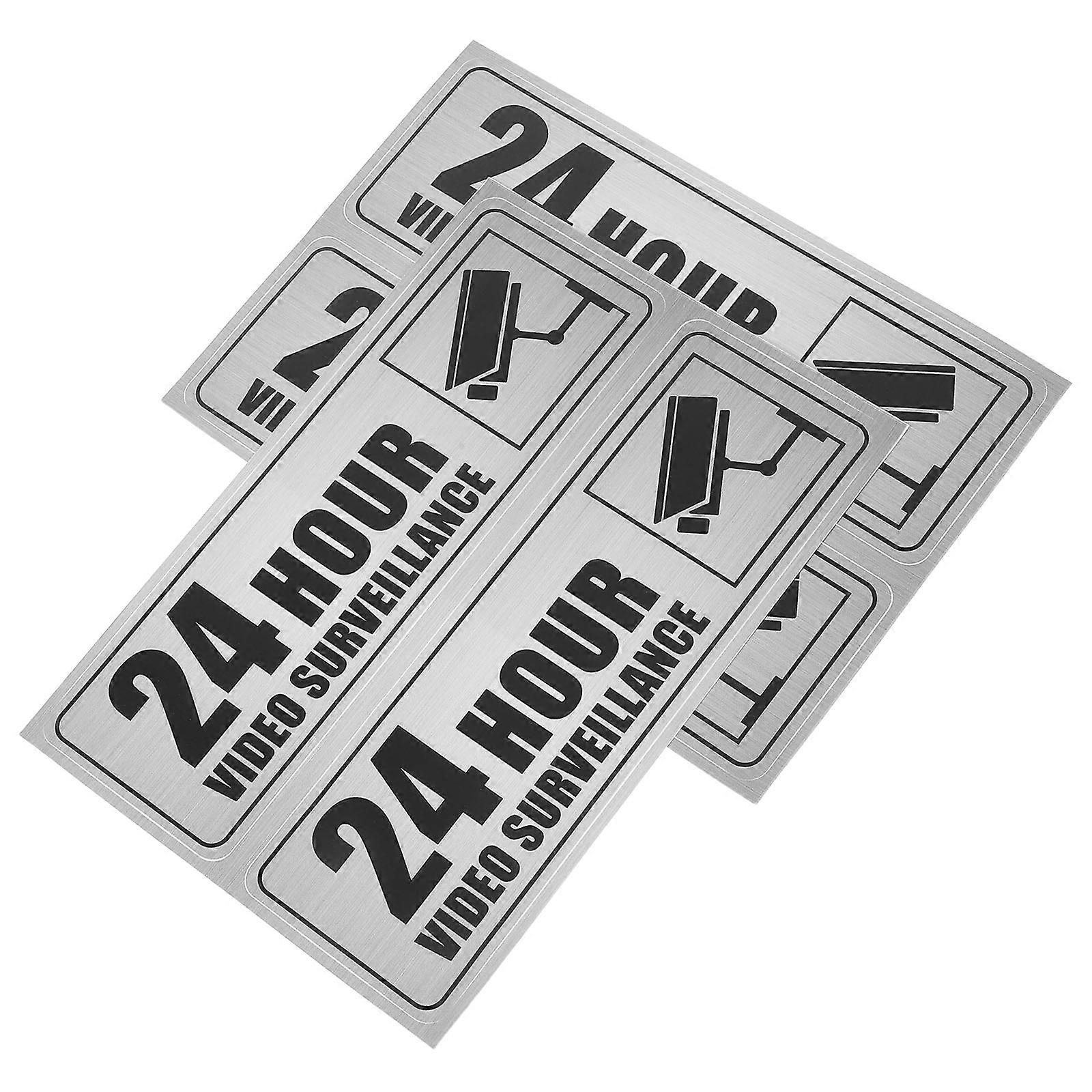 Security Camera Sign Monitoring Sticker for Warning with 2 Sheets Adhesive