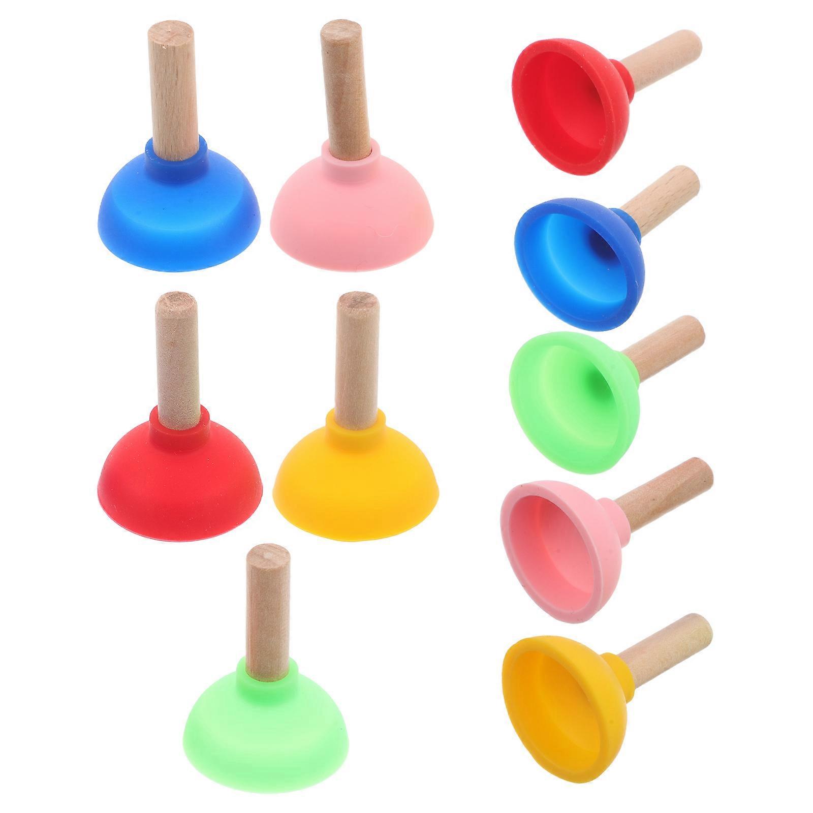 Mini Plunger Cute Design Trick Magician Accessories Multi-Colored 10Pcs