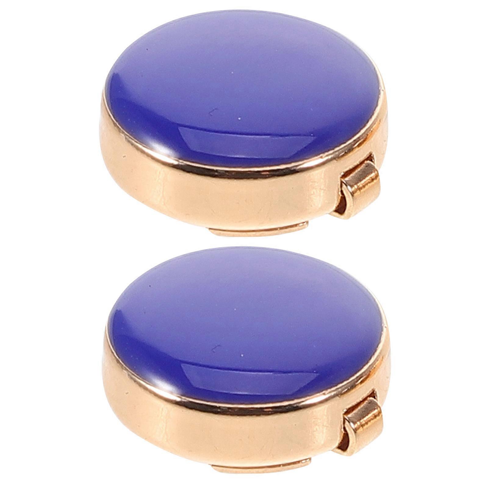 2Pcs Classic Tuxedo Shirt Buttons And Elegant Cufflinks For Men Designed For Formal Occasions Including Weddings And Business Meetings In Dark Blue