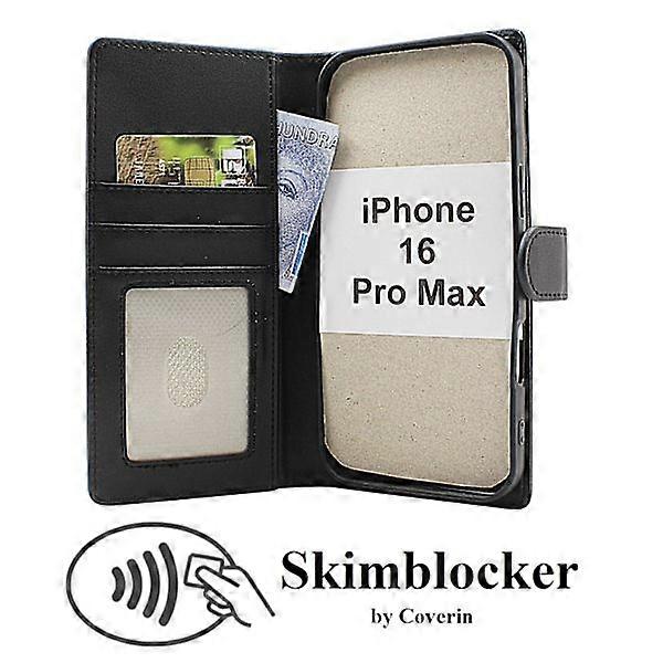 Skimblocker compatible with iPhone 16 Pro Max Wallet Case Glitter Pink