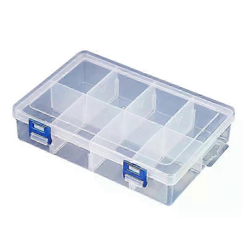 Multifunctional Tool Case 20*135*45cm Large 8 Grids Plastic Storage Box Screw Electronic Component Transparent Organizer