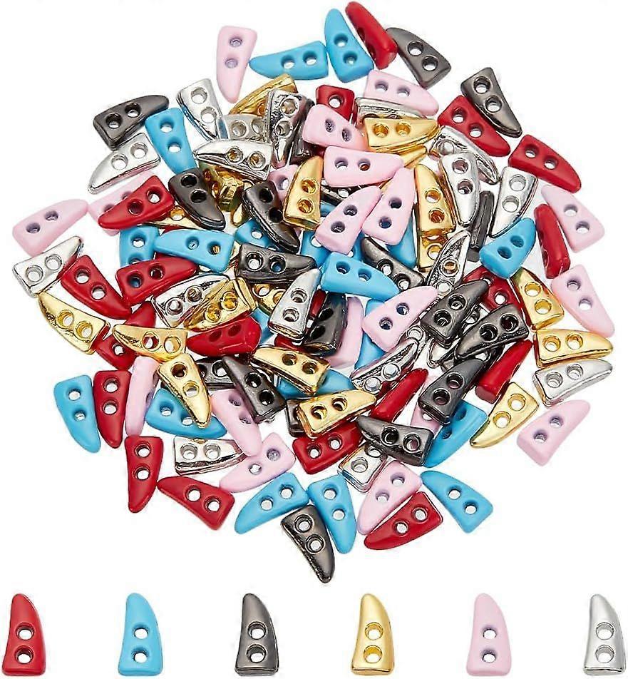120 Pcs 2 Hole Mini Alloy Toggle Buttons 6 Colors 0.25" Tiny Ox Horn Buttons for BJD Making Small Sewing Horn Toggle Button Costume Accessories for DI