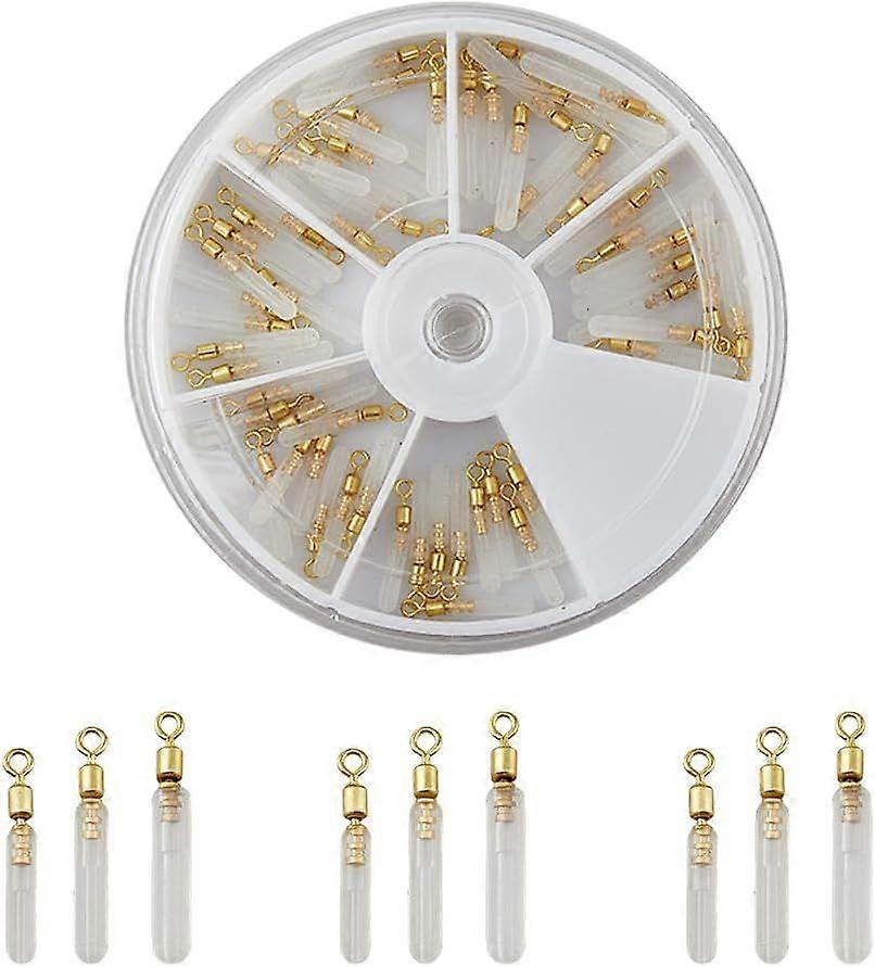 60Pcs 3 Sizes Clear Fishing Block Drift Rotation Floats Silicone Fishing Bobbers with Brass Findings Float Rotation Buoy Seat Tube Floats Adapters Acc