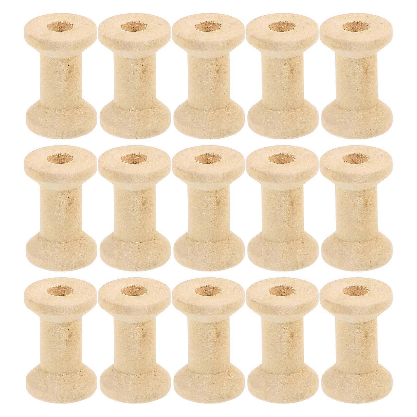 Wooden Spools for Crafts with Light Yellow Color for DIY Use 100Pcs