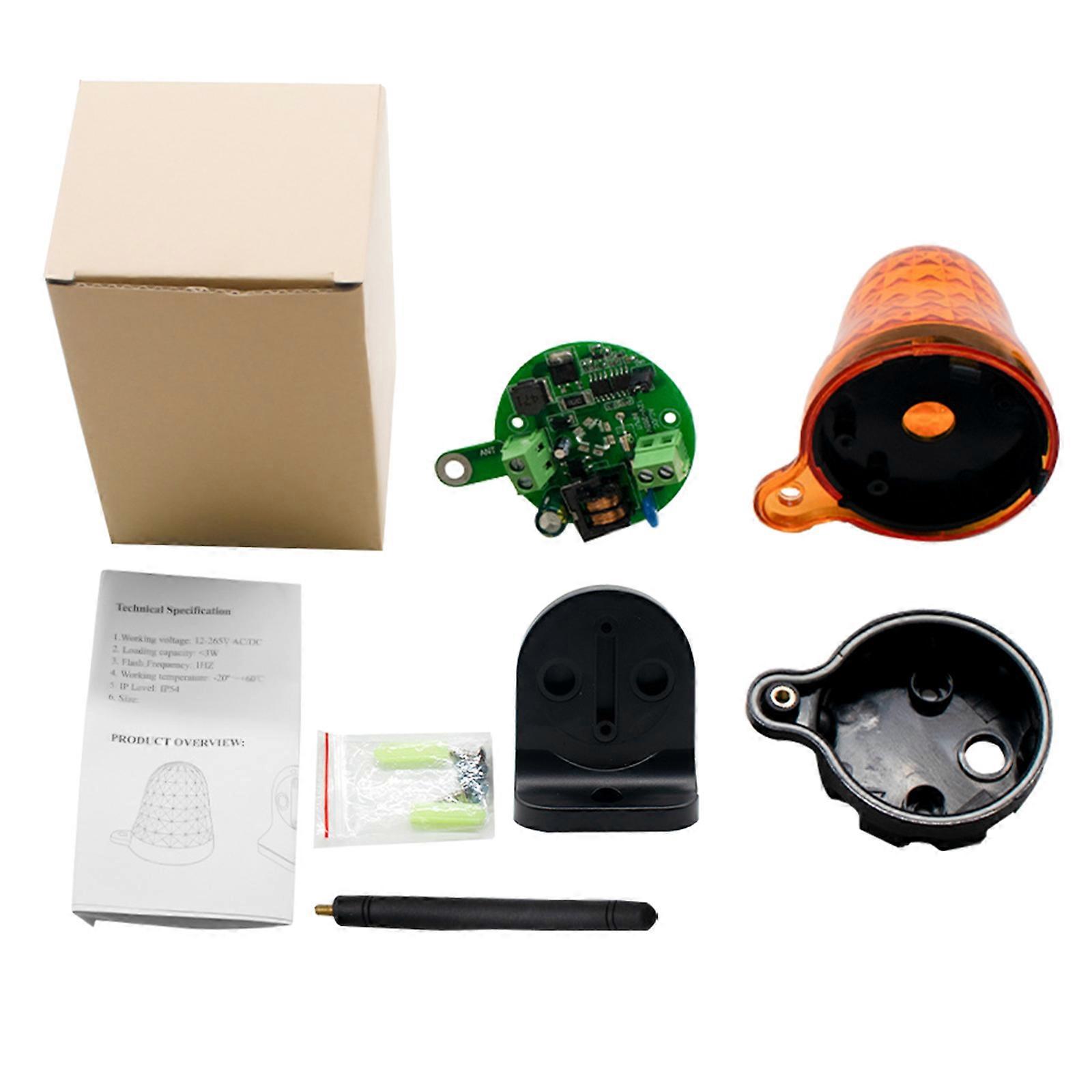 Strong Energy Efficient LED Warning Light 12V to 265V LED Beacon for Enhances Security Visibility Applications  Orange