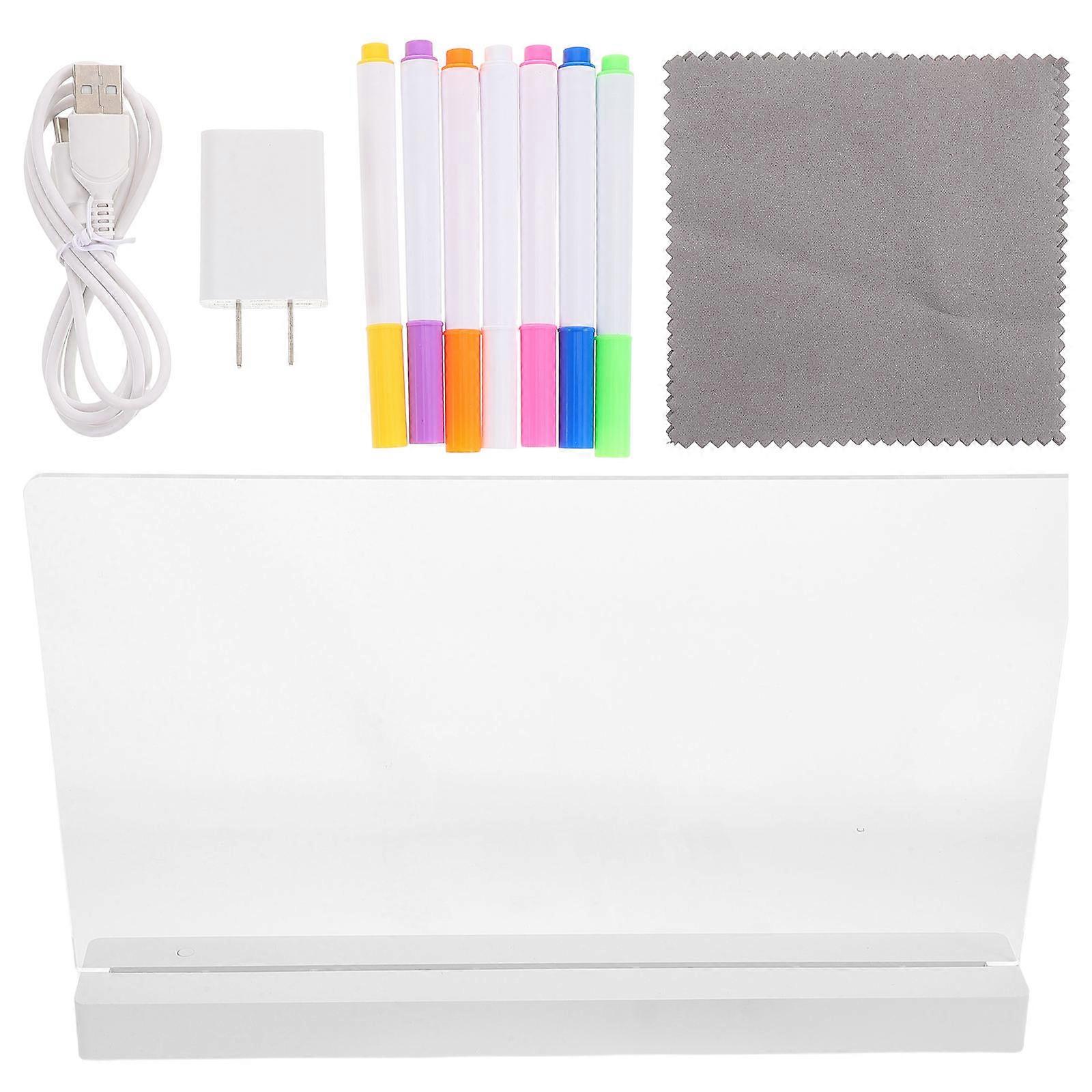 Acrylic Note Board: LED Message Pad For Bars Cafes Weddings Holiday With Transparent Design Offering Erasable Functionality 1 Set