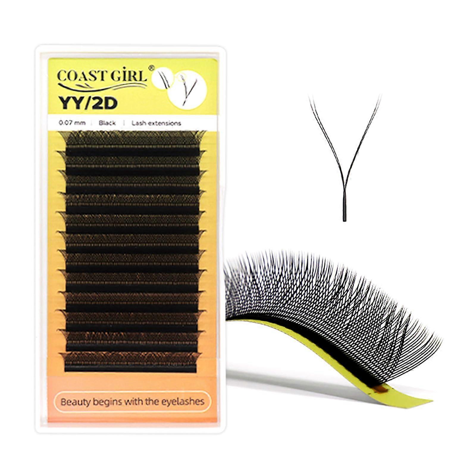 Premade Volume Fans 0.07mm D Curl Eyelash Extensions 8mm LongLasting Lightweight