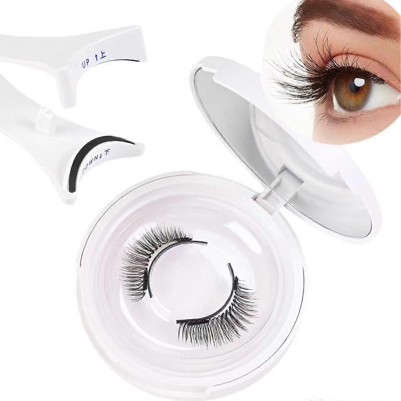 Magnetic Eyelashes with Applicator Clip, Handmade Reusable Lashes, Natural Look, Glue
