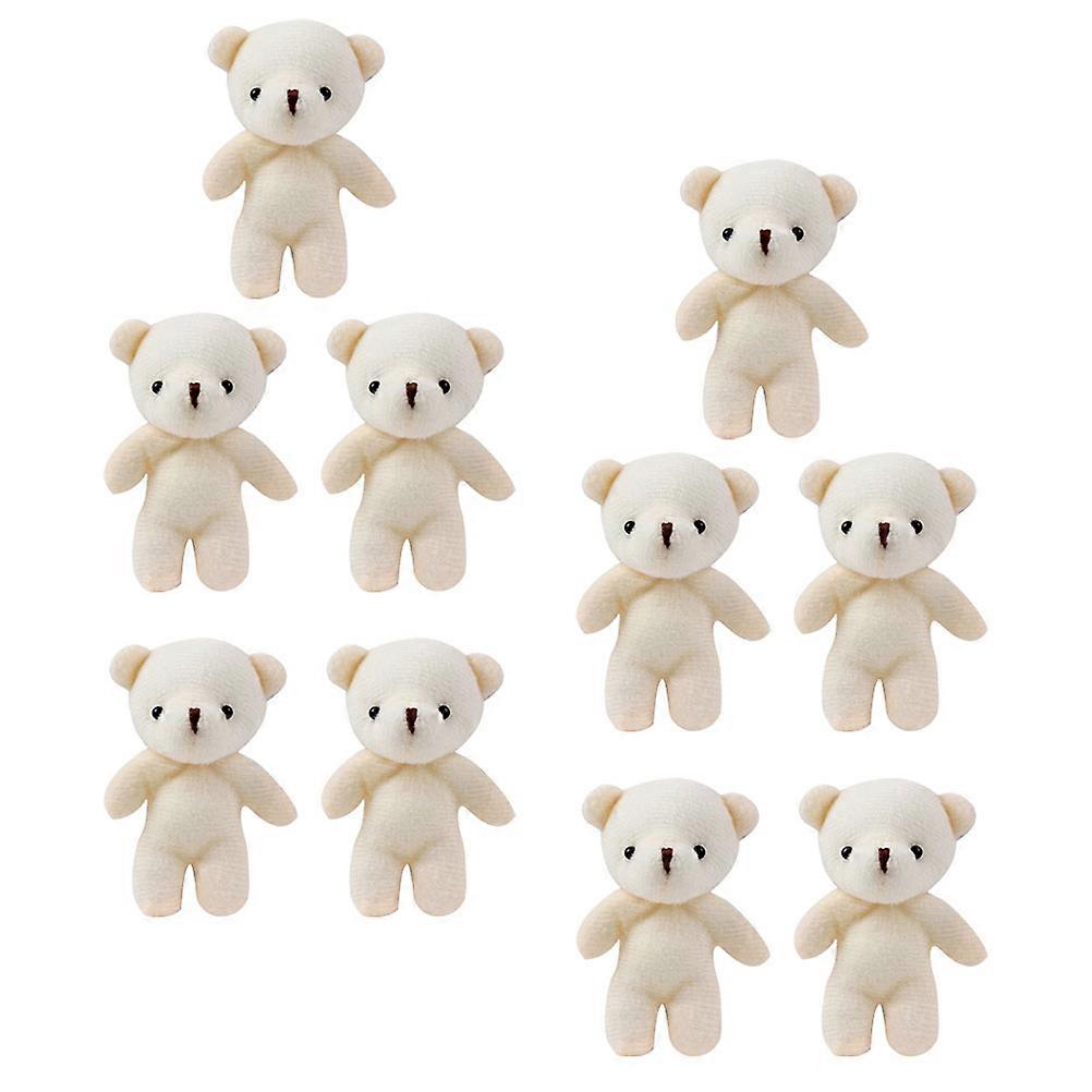 Mini Bear Doll Pendant for Decoration 10Pcs Soft Plush Bag Keychains