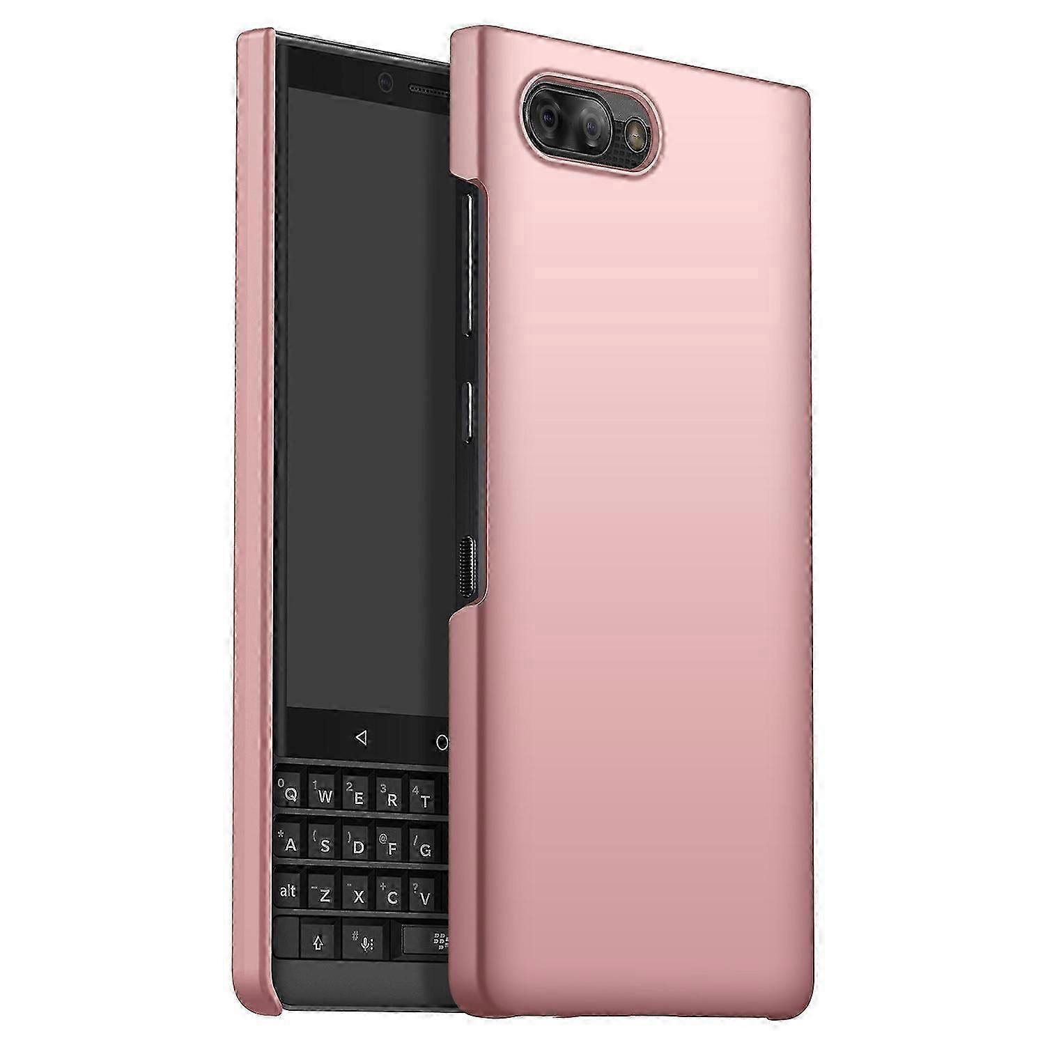 Hard PC Protective Case for BlackBerry Key2, Shockproof Solid Color Cell Phone Back Cover - Rose Gol