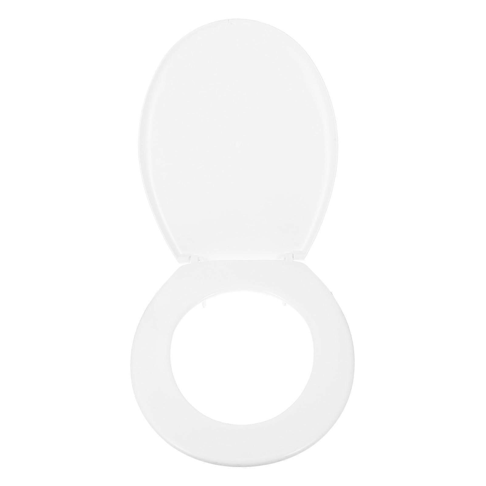 Plastic Toilet Seat with Lid, Durable VShape EasyClean Replacement for Standard Bathroom Toilets
