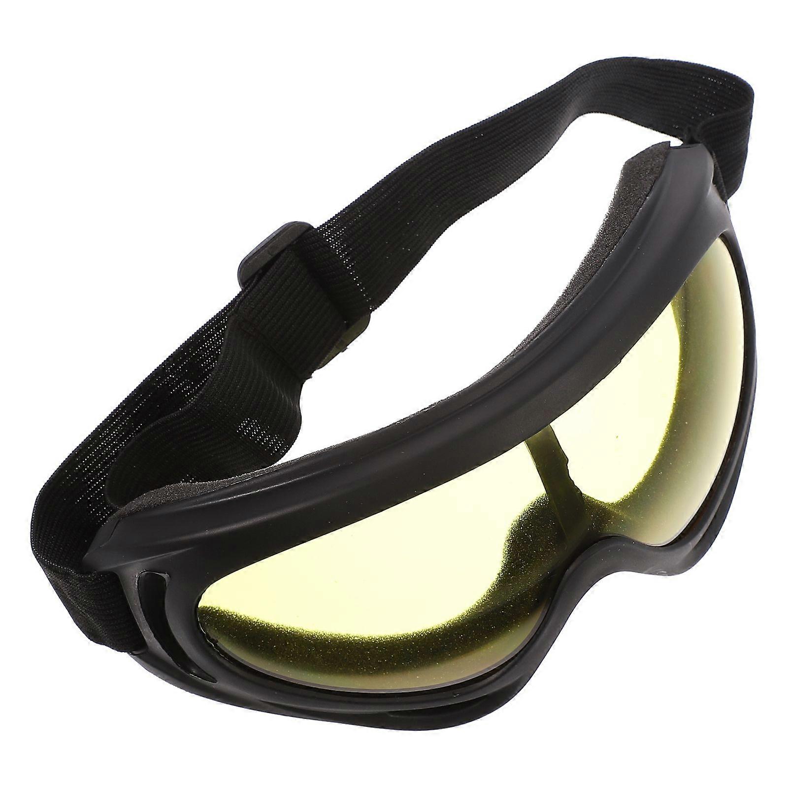 Protective Goggles for Outdoor Riding 1Pair Yellow Windproof Pc Eyeglasses