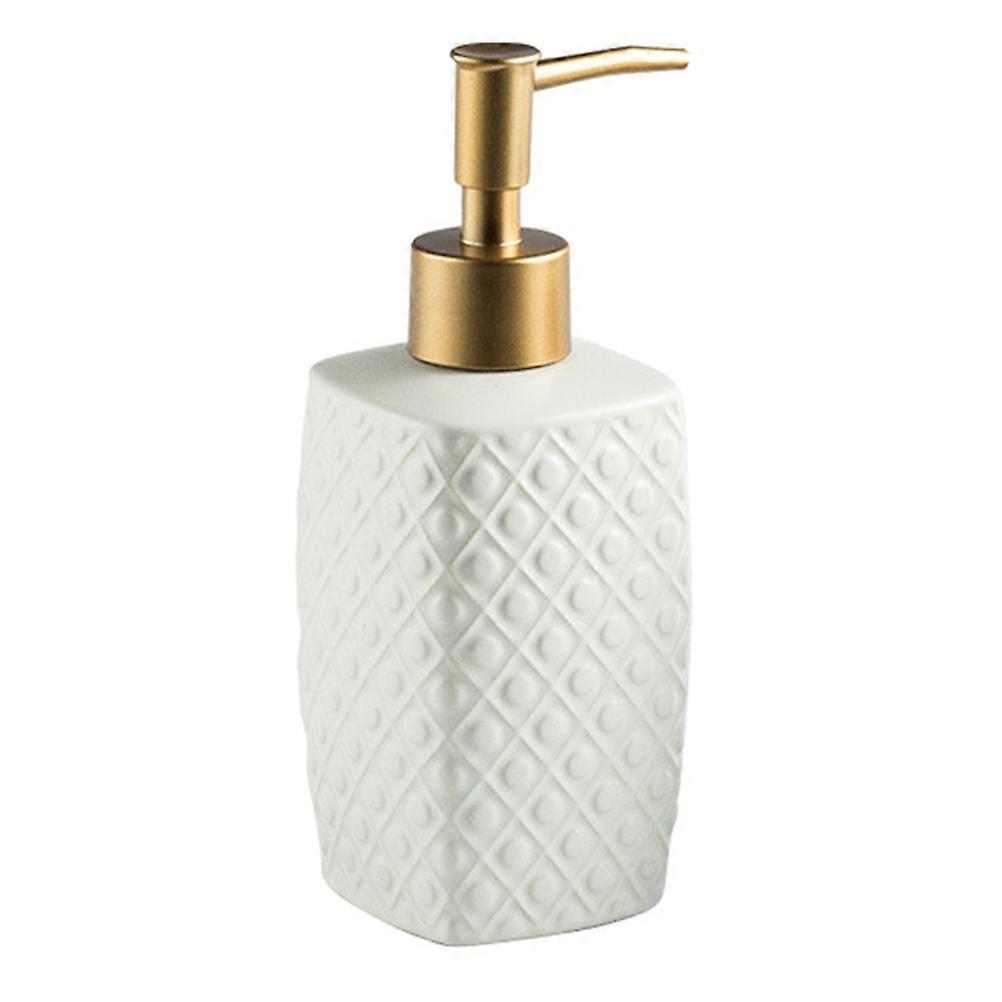 White Ceramic Shampoo Pump Bottle for Home Bathroom