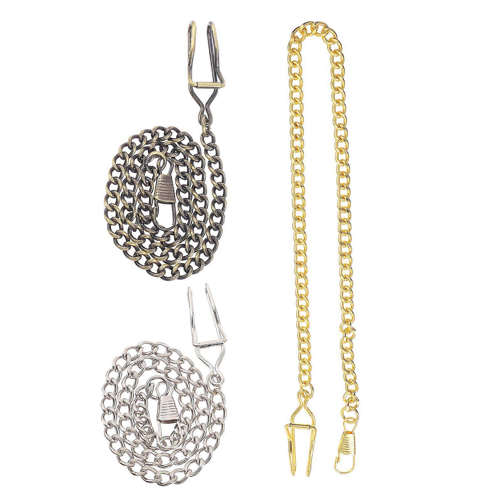 Pocket Watch Chains Metal for Hanging 3Pcs Multipurpose Use Assorted Colors