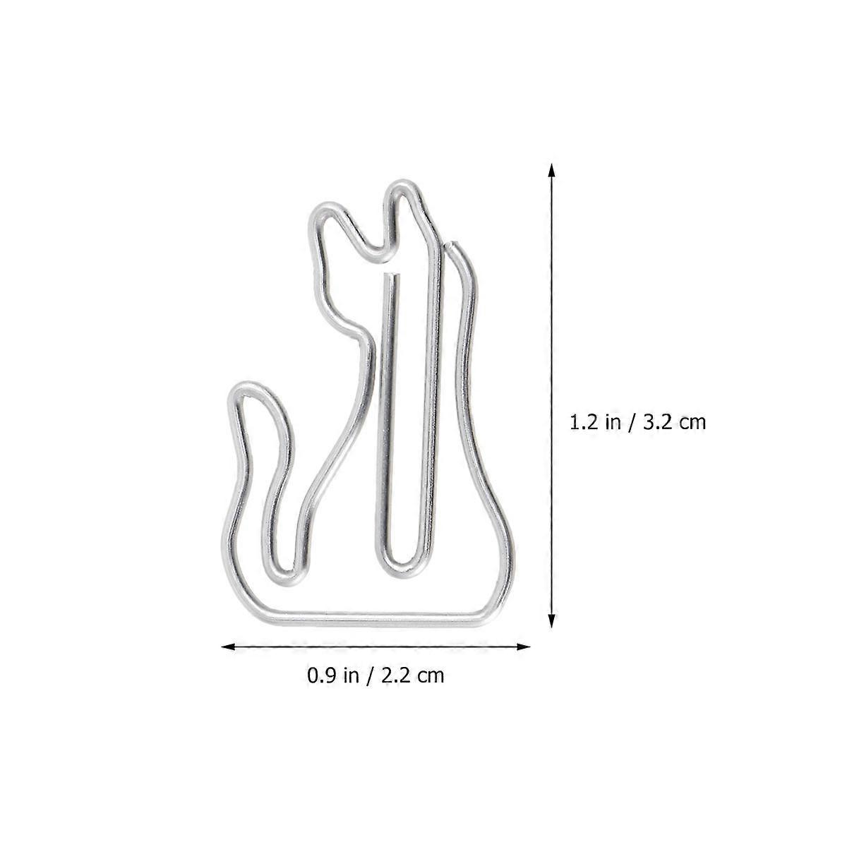 Silver Adorable Clips Cat Shaped File Clamps for Fix Use 30Pcs