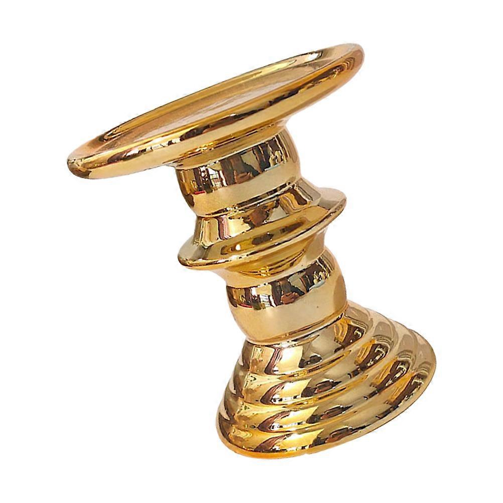 Simple European Style 1 Set Ceramic Candle Holder with Electroplating Craft