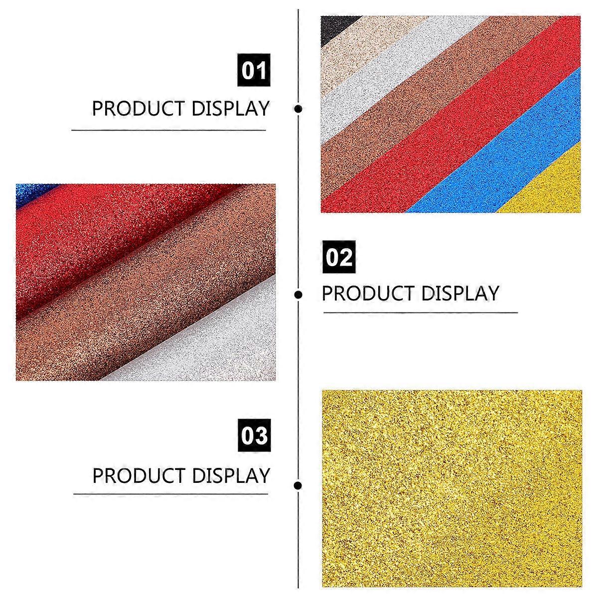 PU Fabric for DIY Crafts 7Pcs Glitter Powder Printed Sheets