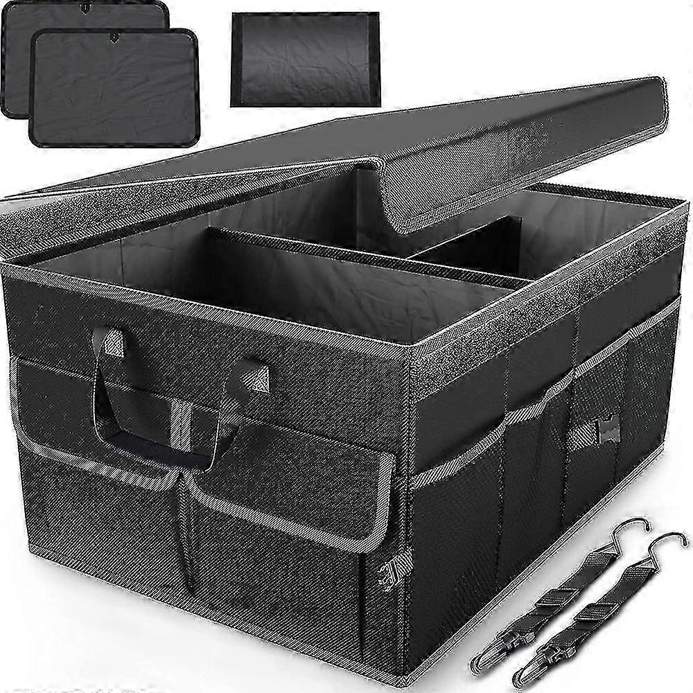 Car storage box, foldable multi-compartment SUV trunk storage box 2025