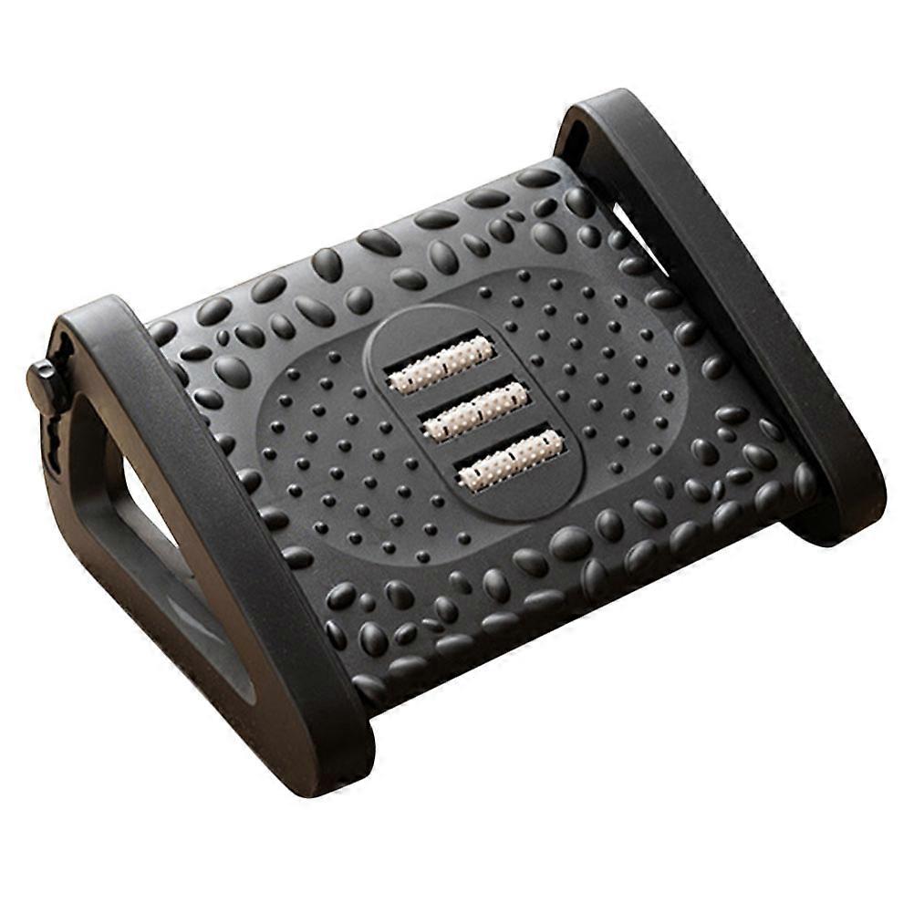 Rectangular Foot Support Stool For Home Use 43X32Cm Black Plastic With Massage Function 2Pcs