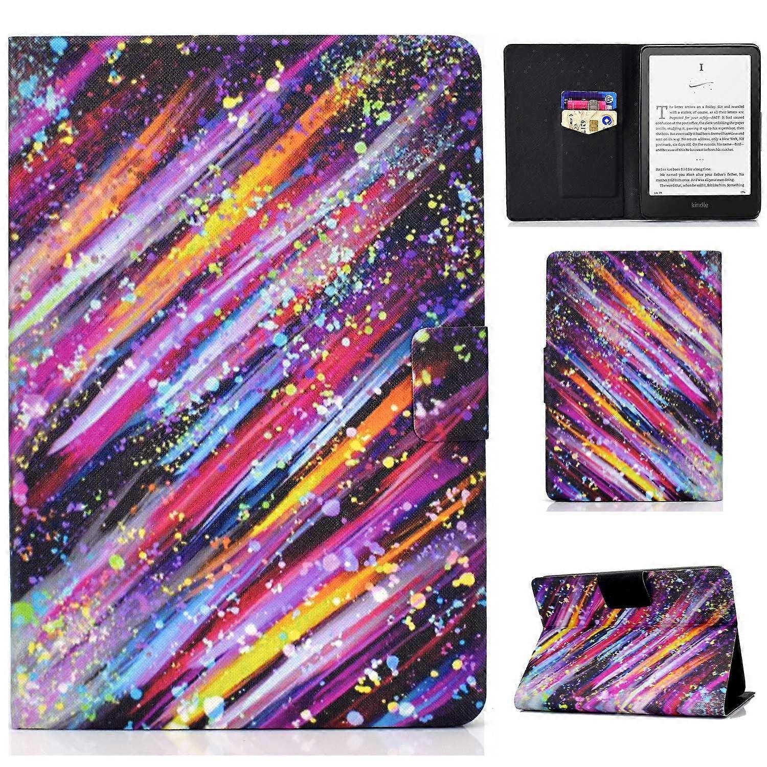 For Amazon Kindle Paperwhite (2024) Case Stand Pattern Printed Leather Cover