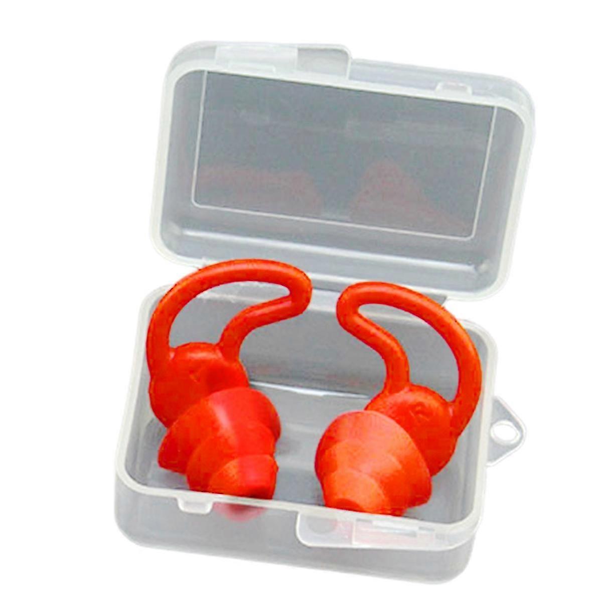 Soundproof Three Layer Silicone Waterproof Swimming Ear Plugs- C