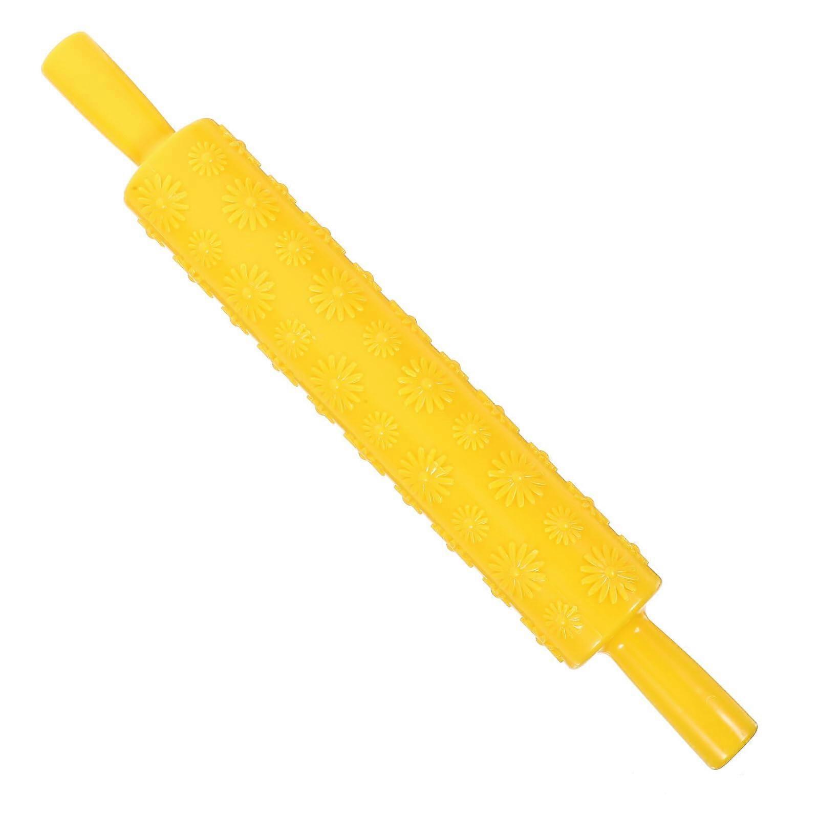Cake Embossed Rolling Pin with Sunflower Pattern, FoodGrade Fondant Decorating Tool for Baking