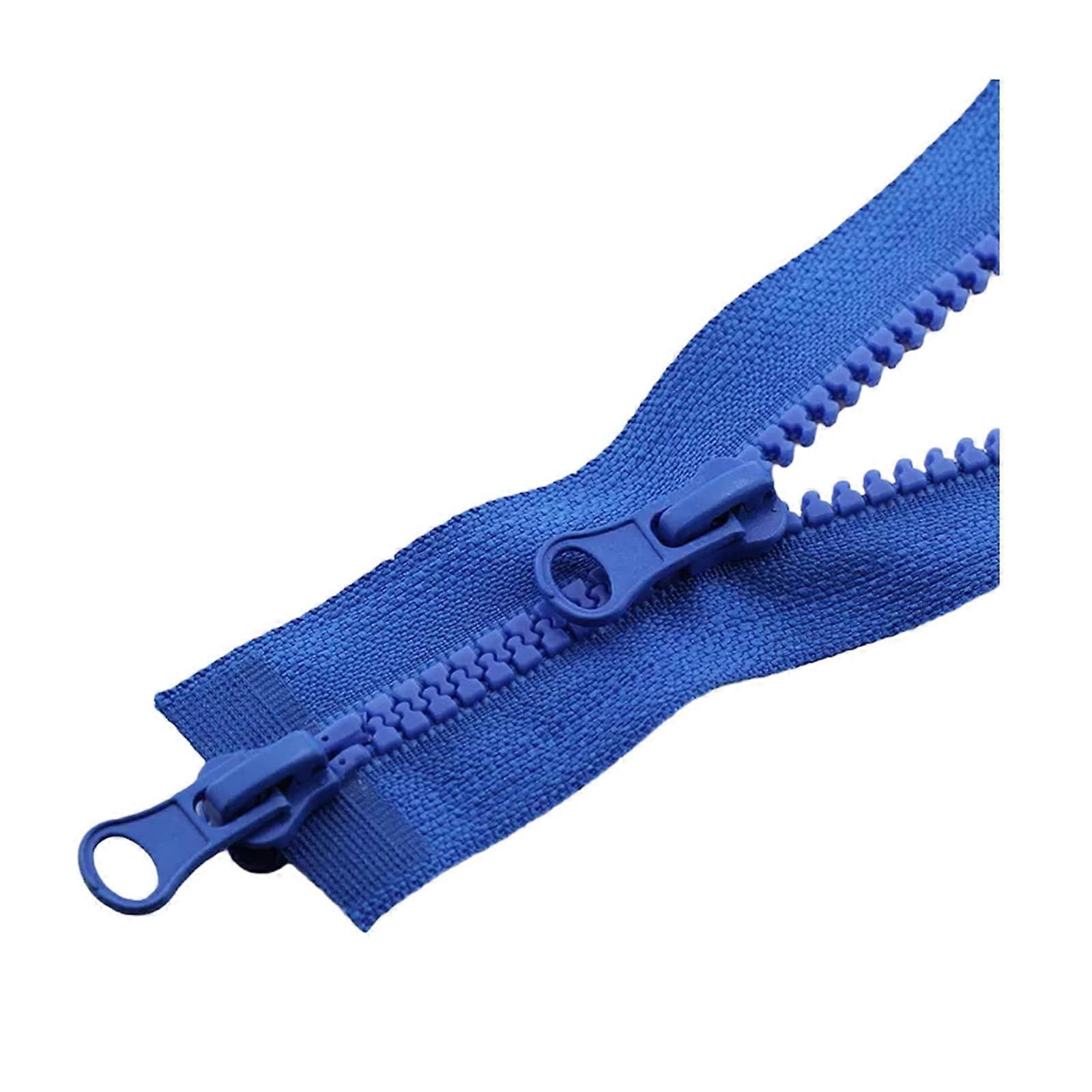 Double Slider Resin Two Way Zipper Open End Auto Lock for Down Jacket Sewing Crafts 2pcs