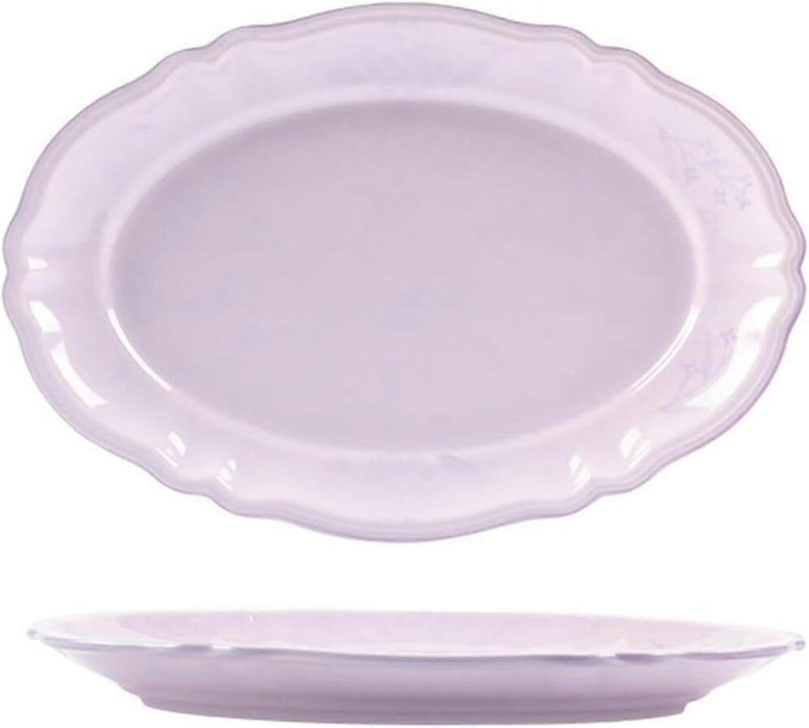 Light Purple Ceramic Fish Serving Platter 12 Inch Dinner Plate Microwave Dishwasher Safe