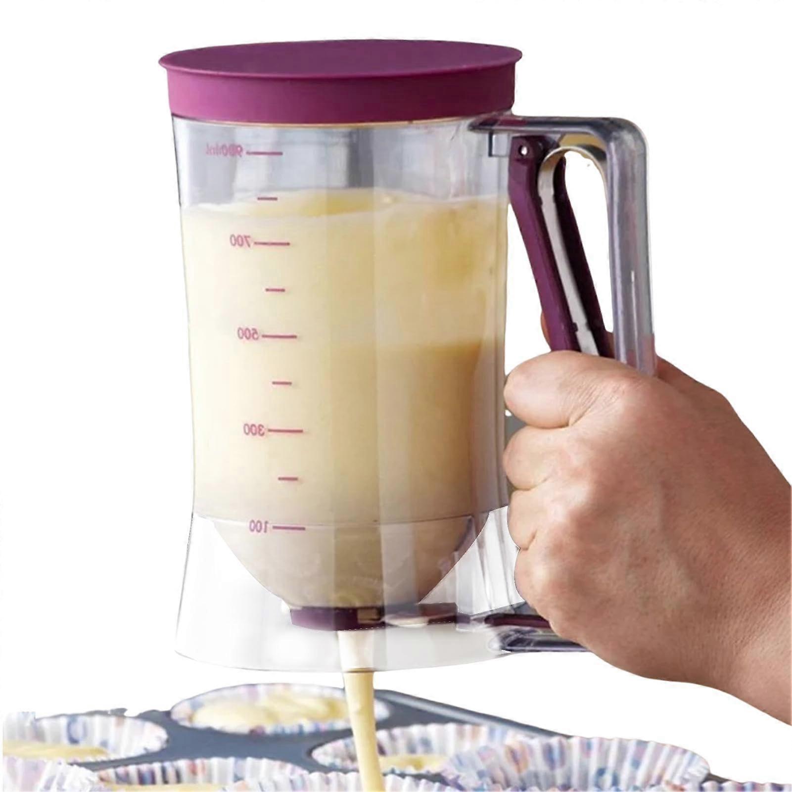 Pancake Batter Dispenser with Measurements for Precise Portion Control, Cupcakes, Muffins, Waffles