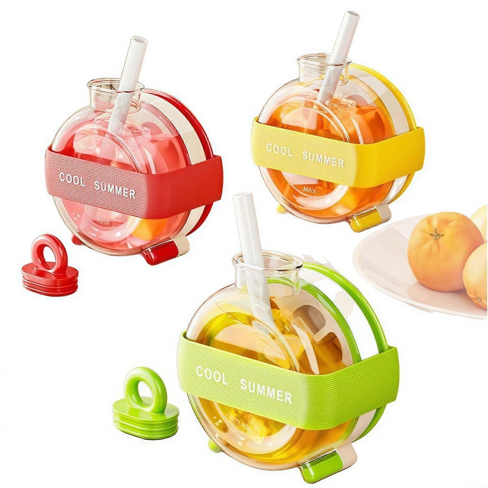 2in1 Ice Cube Maker Bottle with Builtin Tray, Fast Ice Making for Drinks, Green