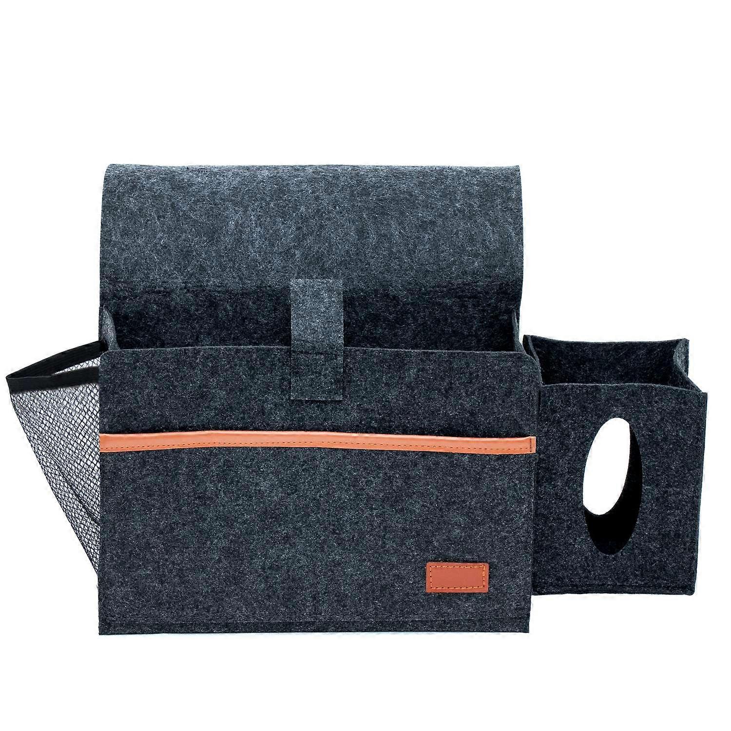 Bed Bag Bedside Bag Felt Bag 41 / 29 x 11.3 x 19.5 cm - Sofa Armrest Bag Organizer for Mobile Phone Tablet Book Storage