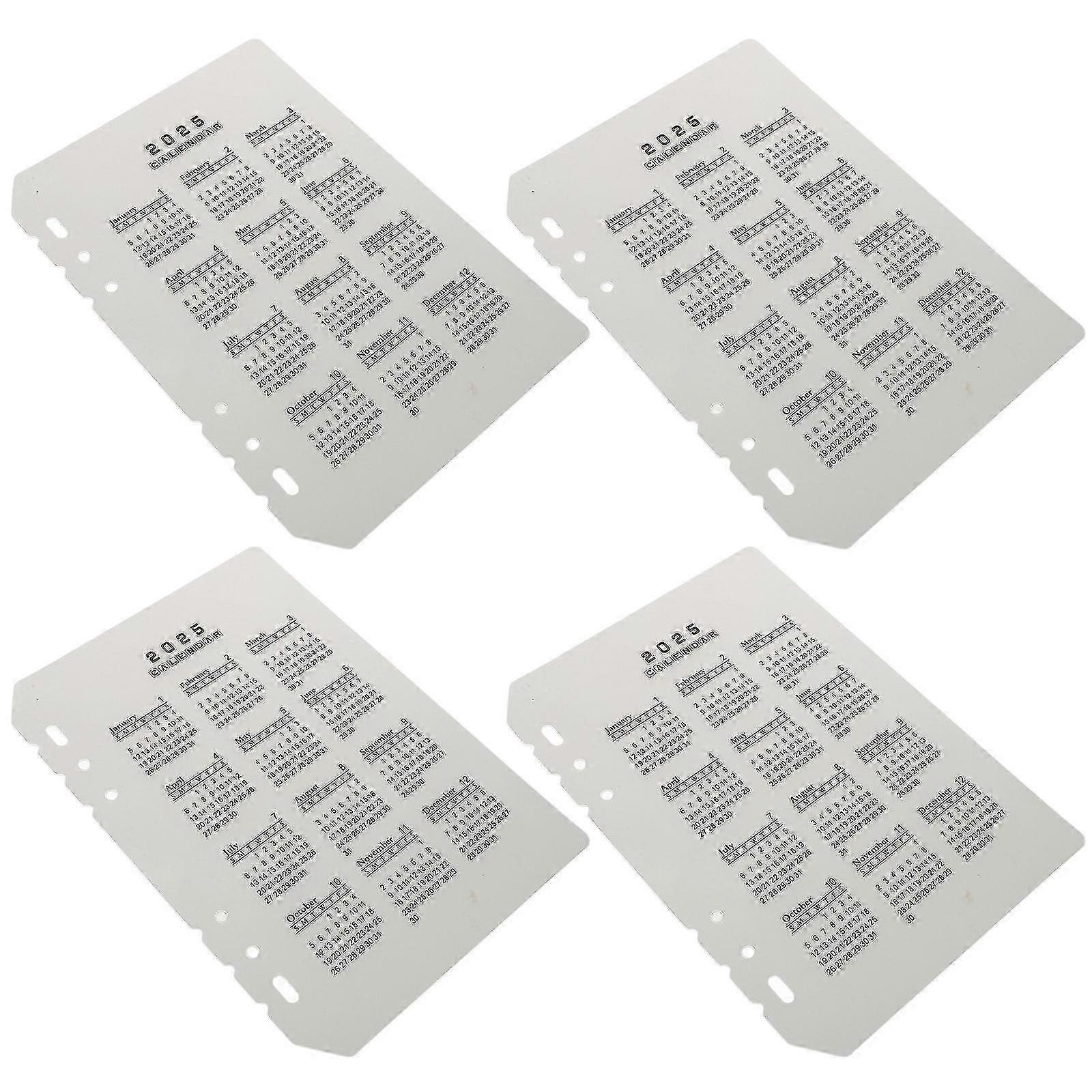 A5 Loose Leaf Notebook Separators Plastic for Notebook 4Pcs White Waterproof