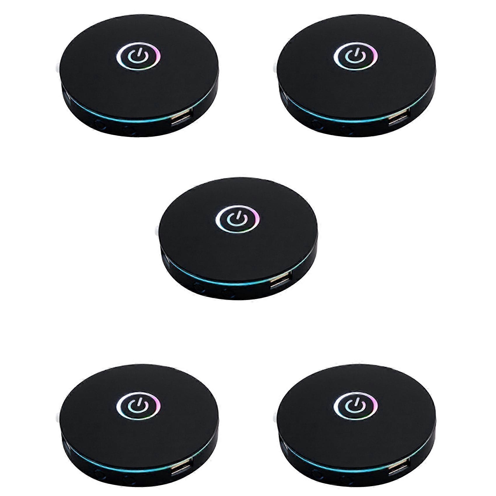 5X Computer Switch RGB Lighting Effect External Host Power Switch Button,Suitable for Internet Cafes,Homes(Black)